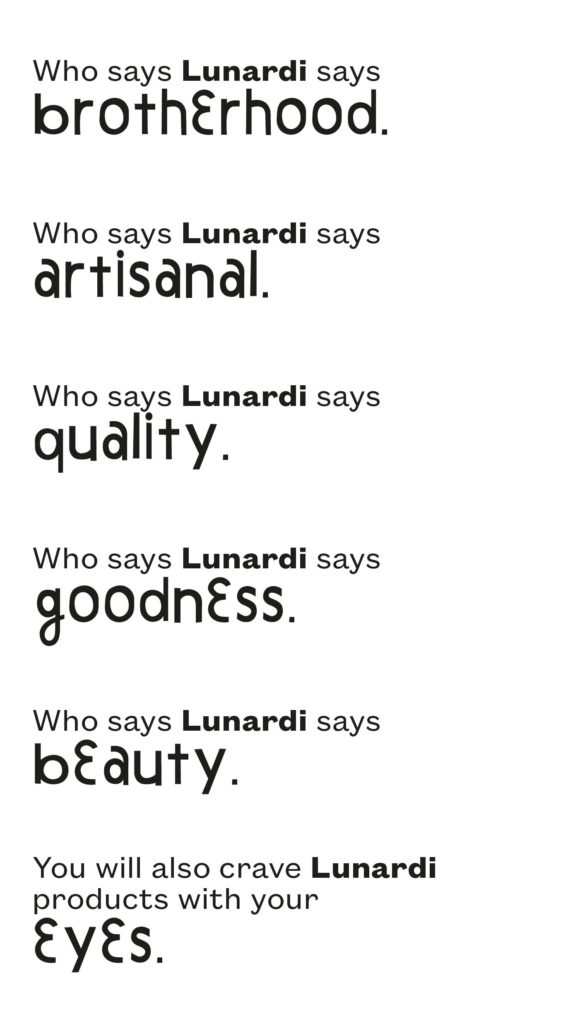 Fratelli Lunardi's manifesto in English