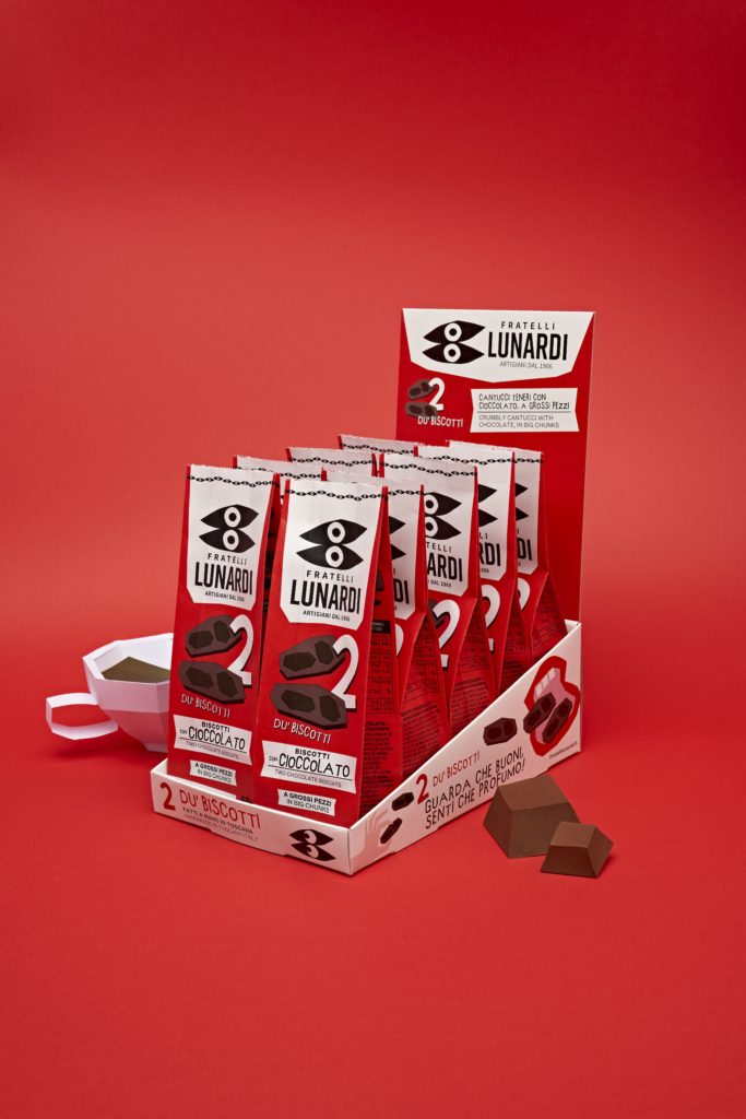 Some packs of chocolate biscuits by Fratelli Lunardi
